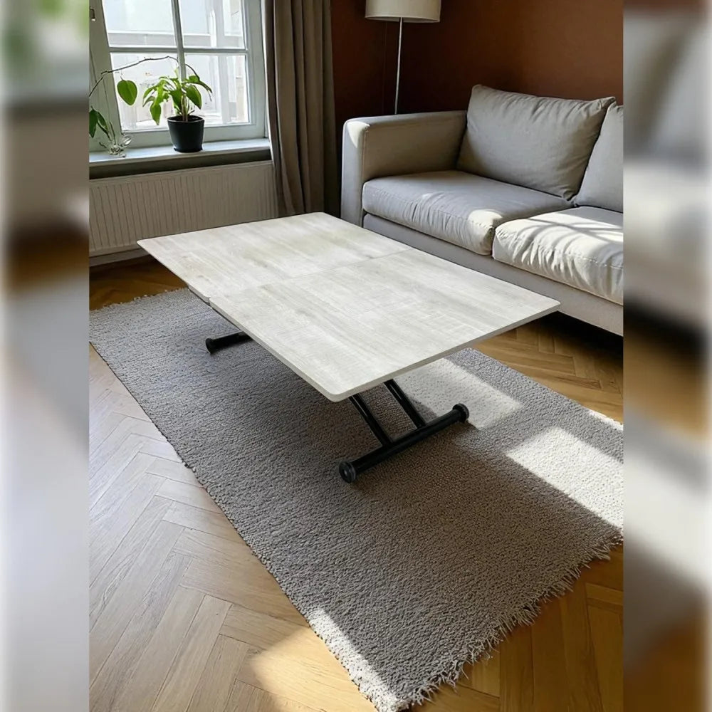 Ortadan Açılır Akıllı Masa Üst Mdf Lizbon Alt Ayak Siyah Renk