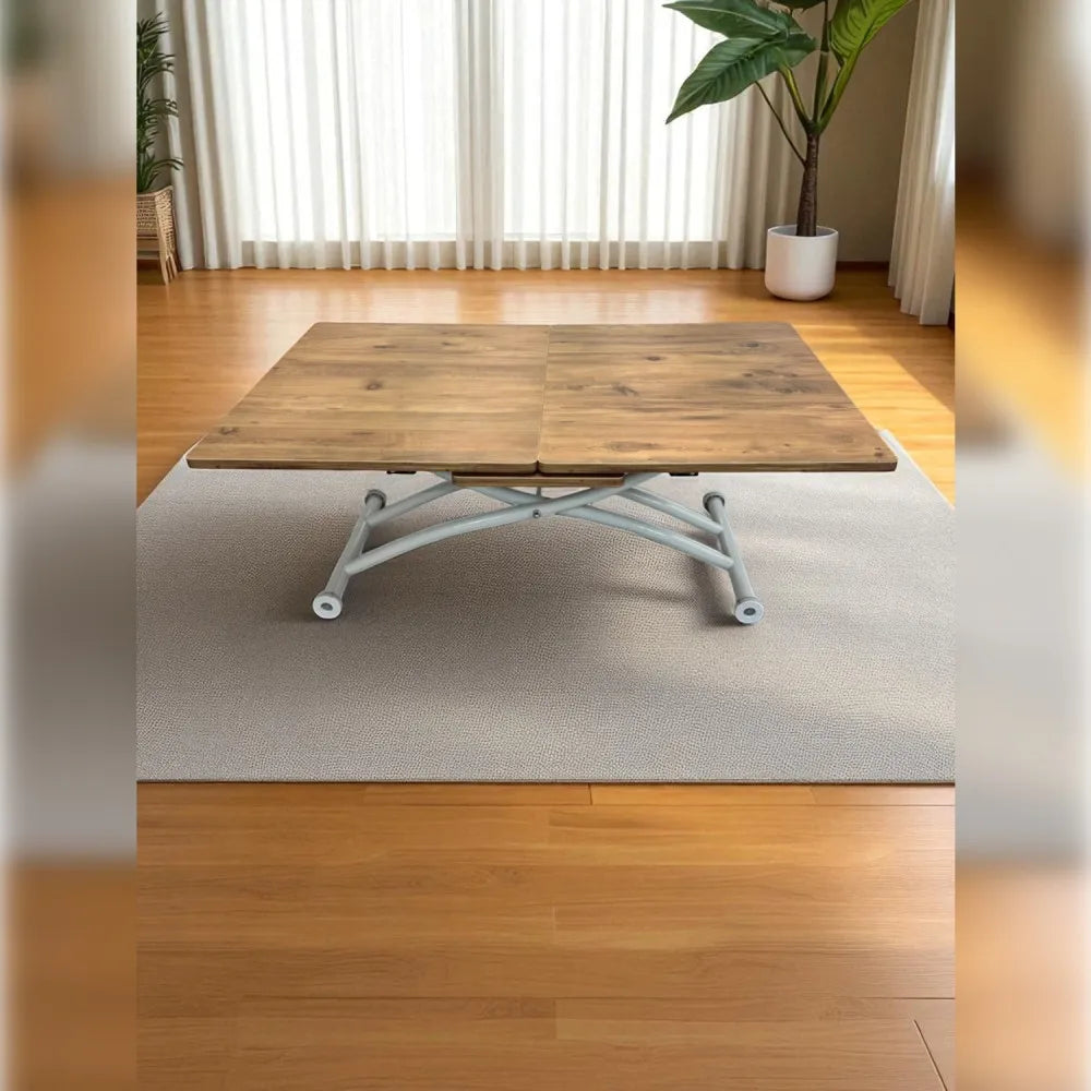 Ortadan Açılır Akıllı Masa Üst Mdf Efesçam Alt Ayak Beyaz Renk