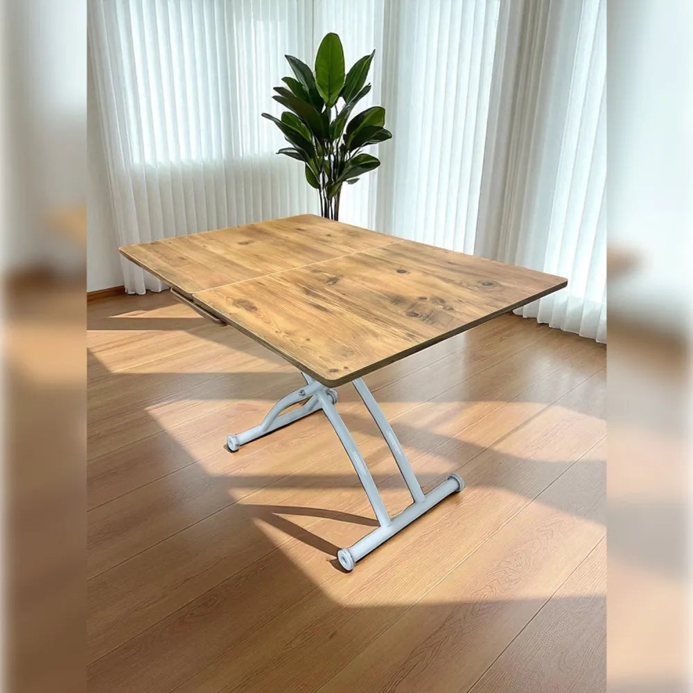 Ortadan Açılır Akıllı Masa Üst Mdf Efesçam Alt Ayak Beyaz Renk