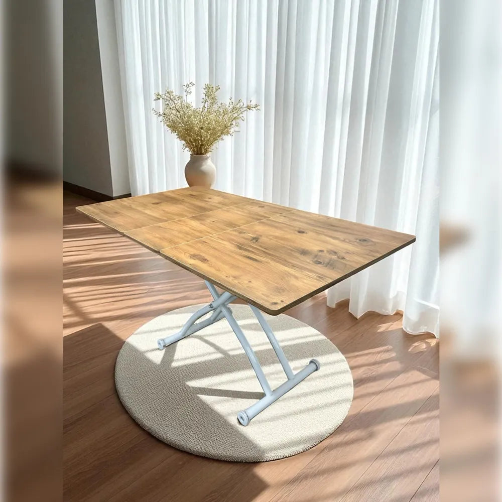 Ortadan Açılır Akıllı Masa Üst Mdf Efesçam Alt Ayak Beyaz Renk