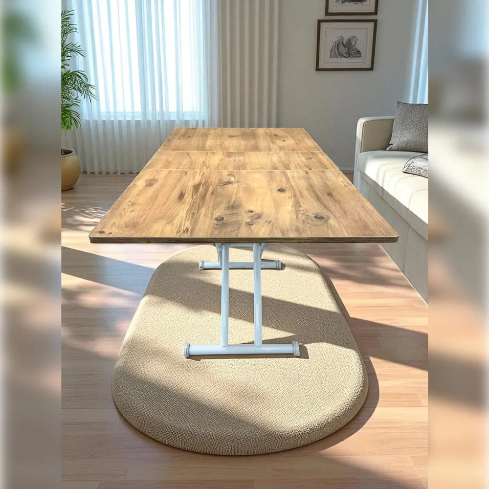 Ortadan Açılır Akıllı Masa Üst Mdf Efesçam Alt Ayak Beyaz Renk