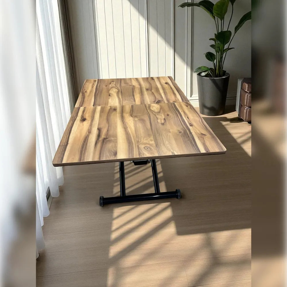 Ortadan Açılır Akıllı Masa Üst Mdf Urartu Alt Ayak Siyah Renk