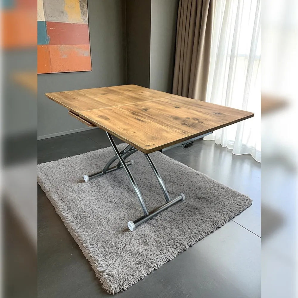 Ortadan Açılır Akıllı Masa Üst Mdf Efesçam Alt Ayak Krom Kaplama