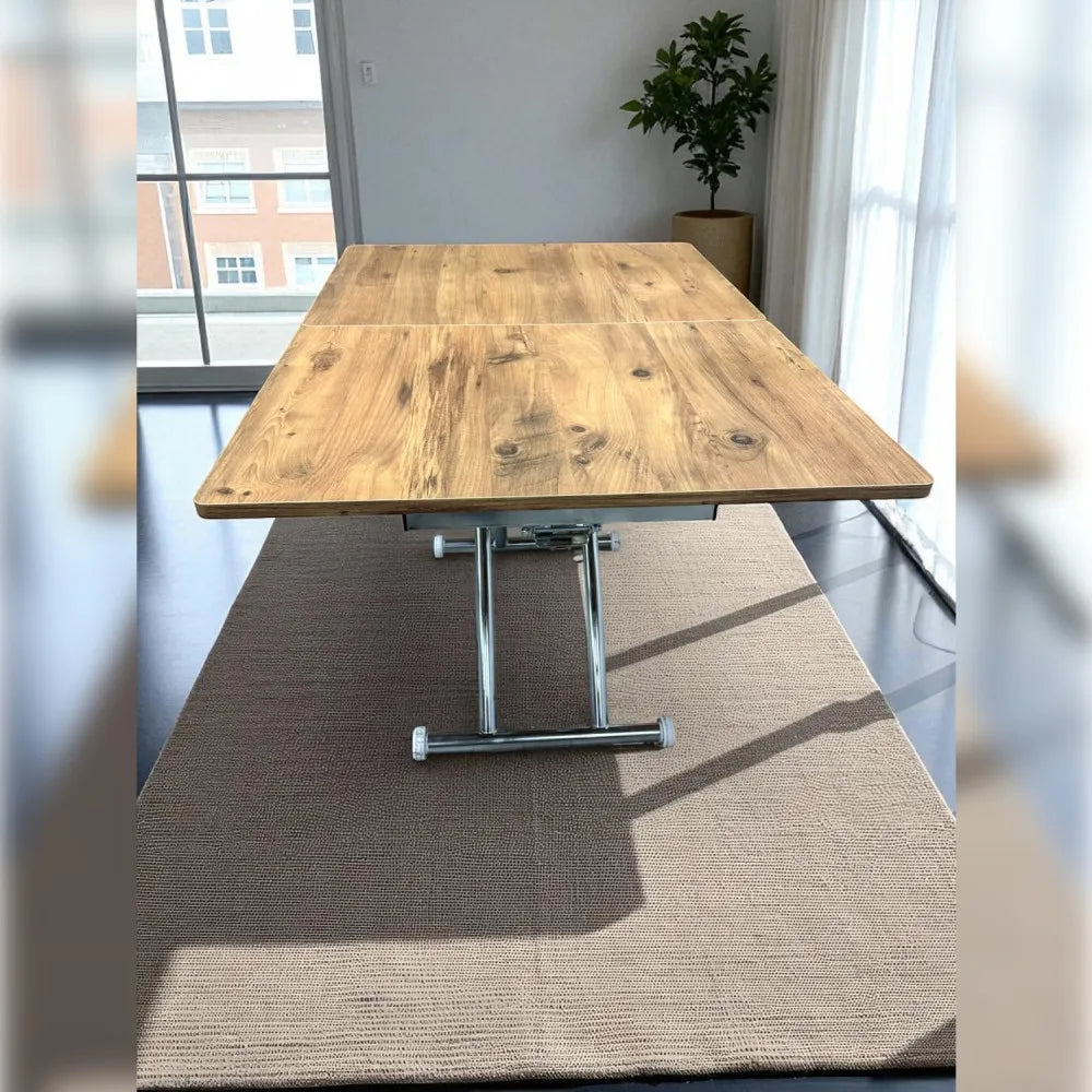 Ortadan Açılır Akıllı Masa Üst Mdf Efesçam Alt Ayak Krom Kaplama