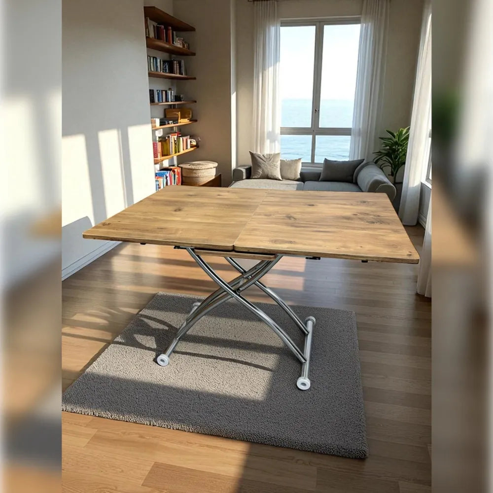 Ortadan Açılır Akıllı Masa Üst Mdf Efesçam Alt Ayak Krom Kaplama