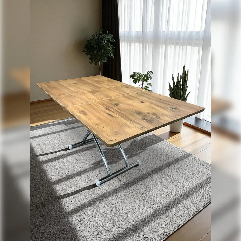 Ortadan Açılır Akıllı Masa Üst Mdf Efesçam Alt Ayak Krom Kaplama