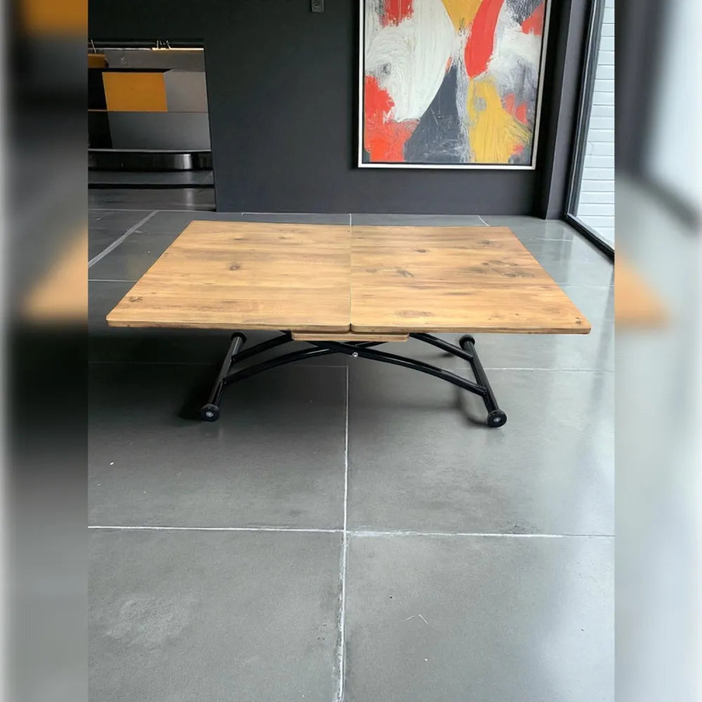 Ortadan Açılır Akıllı Masa Üst Mdf Efesçam Alt Ayak Siyah Renk