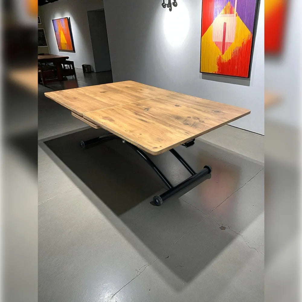 Ortadan Açılır Akıllı Masa Üst Mdf Efesçam Alt Ayak Siyah Renk