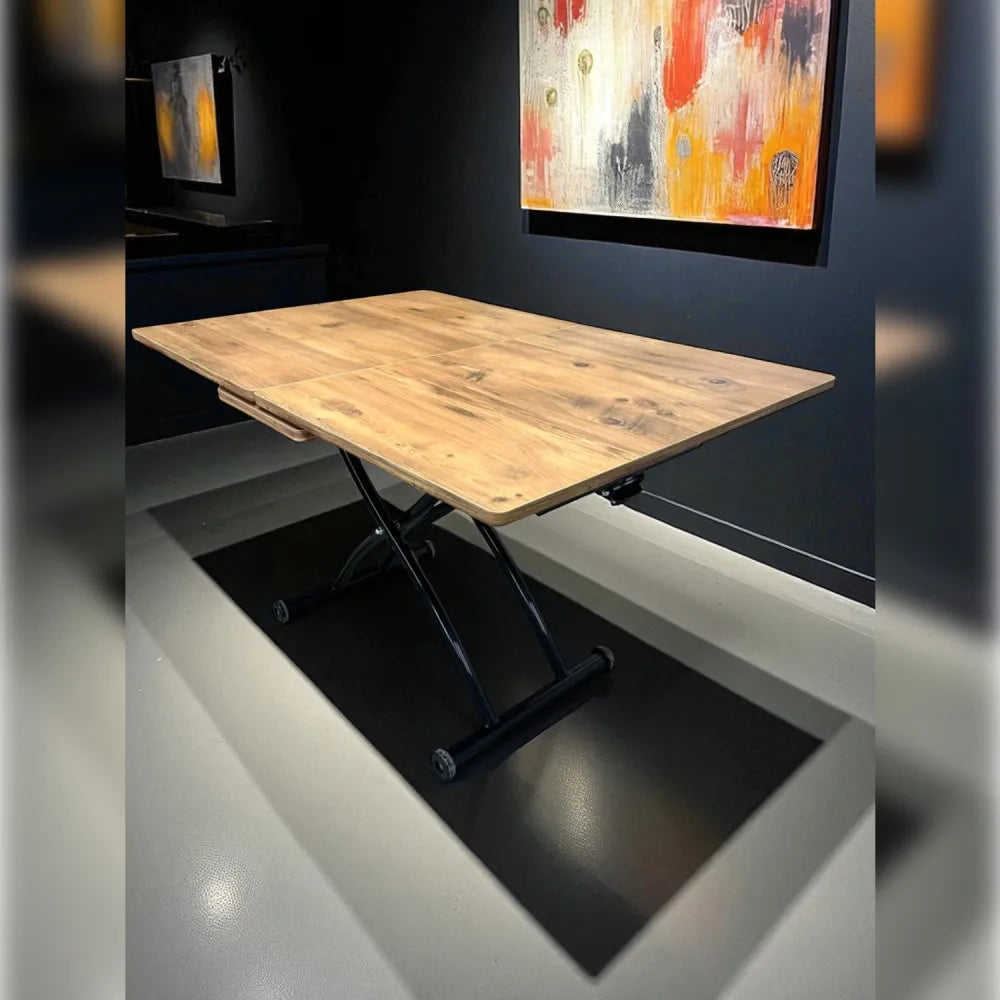 Ortadan Açılır Akıllı Masa Üst Mdf Efesçam Alt Ayak Siyah Renk