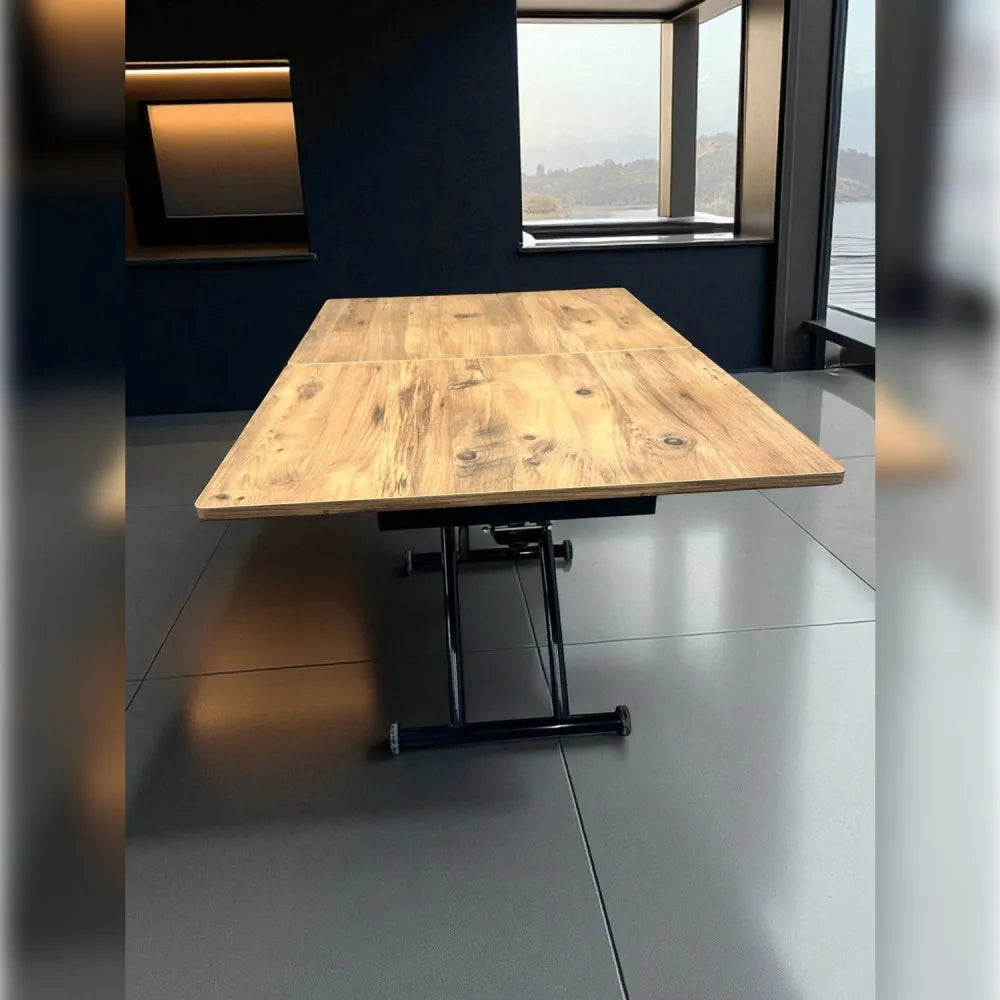 Ortadan Açılır Akıllı Masa Üst Mdf Efesçam Alt Ayak Siyah Renk