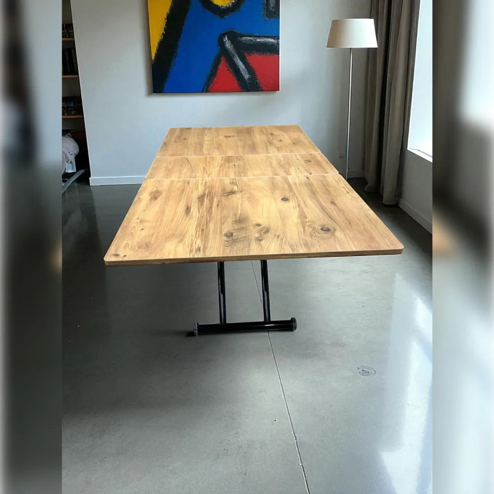 Ortadan Açılır Akıllı Masa Üst Mdf Efesçam Alt Ayak Siyah Renk