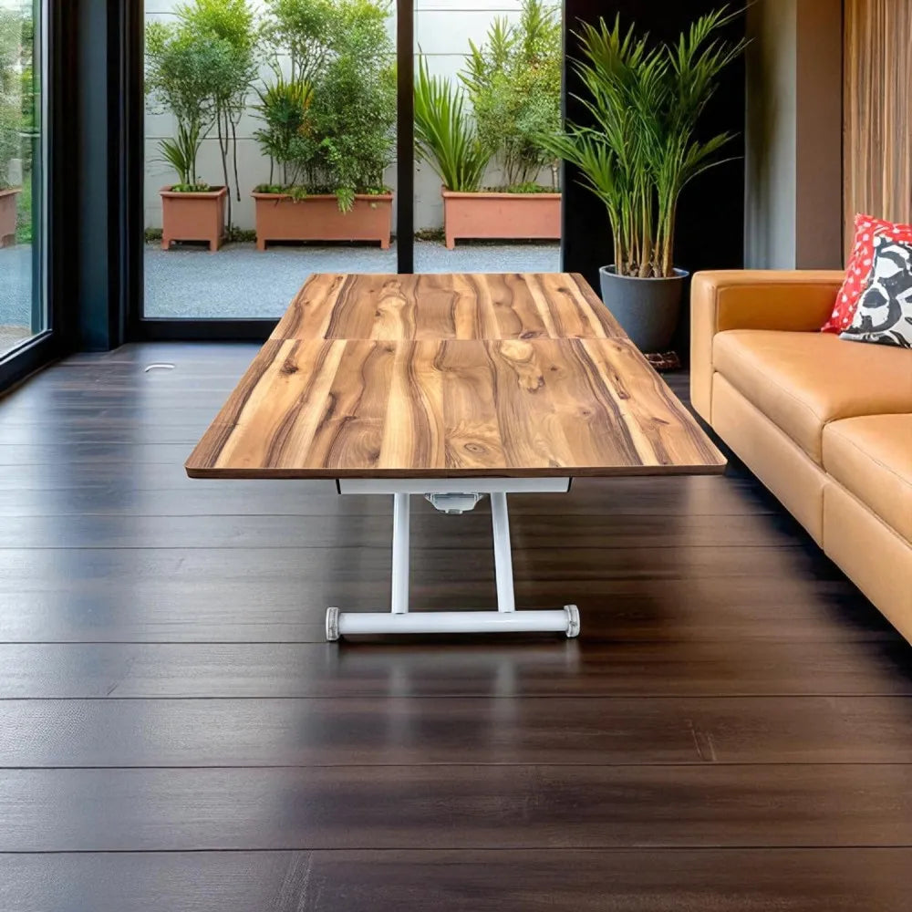 Ortadan Açılır Akıllı Masa Üst Mdf Urartu Alt Ayak Beyaz Renk