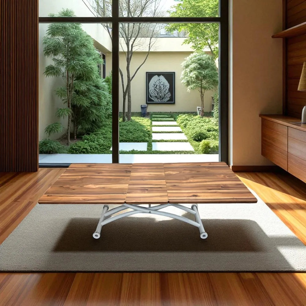 Ortadan Açılır Akıllı Masa Üst Mdf Urartu Alt Ayak Beyaz Renk