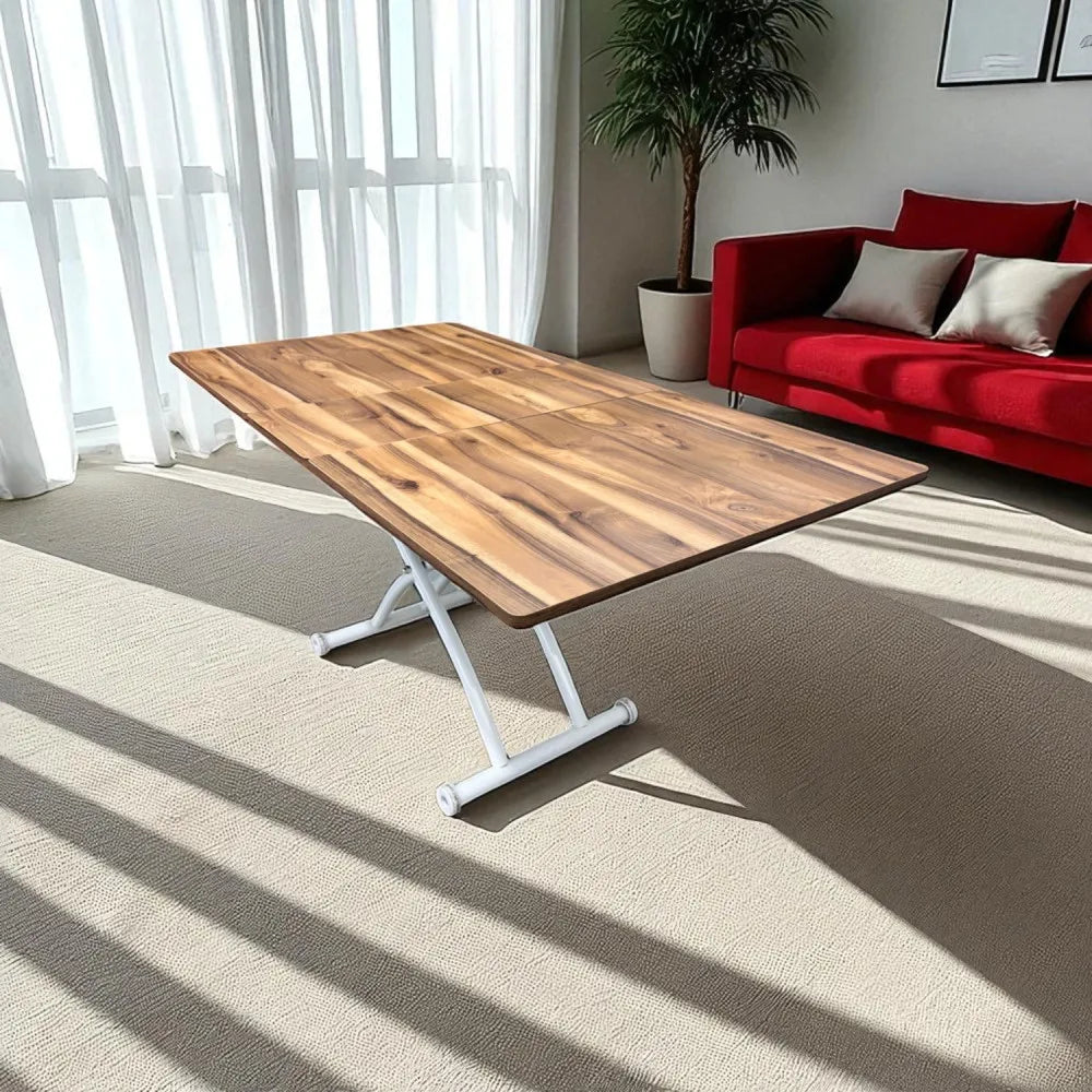 Ortadan Açılır Akıllı Masa Üst Mdf Urartu Alt Ayak Beyaz Renk