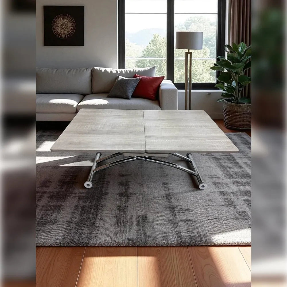 Ortadan Açılır Akıllı Masa Üst Mdf Lizbon Alt Ayak Krom Kaplama