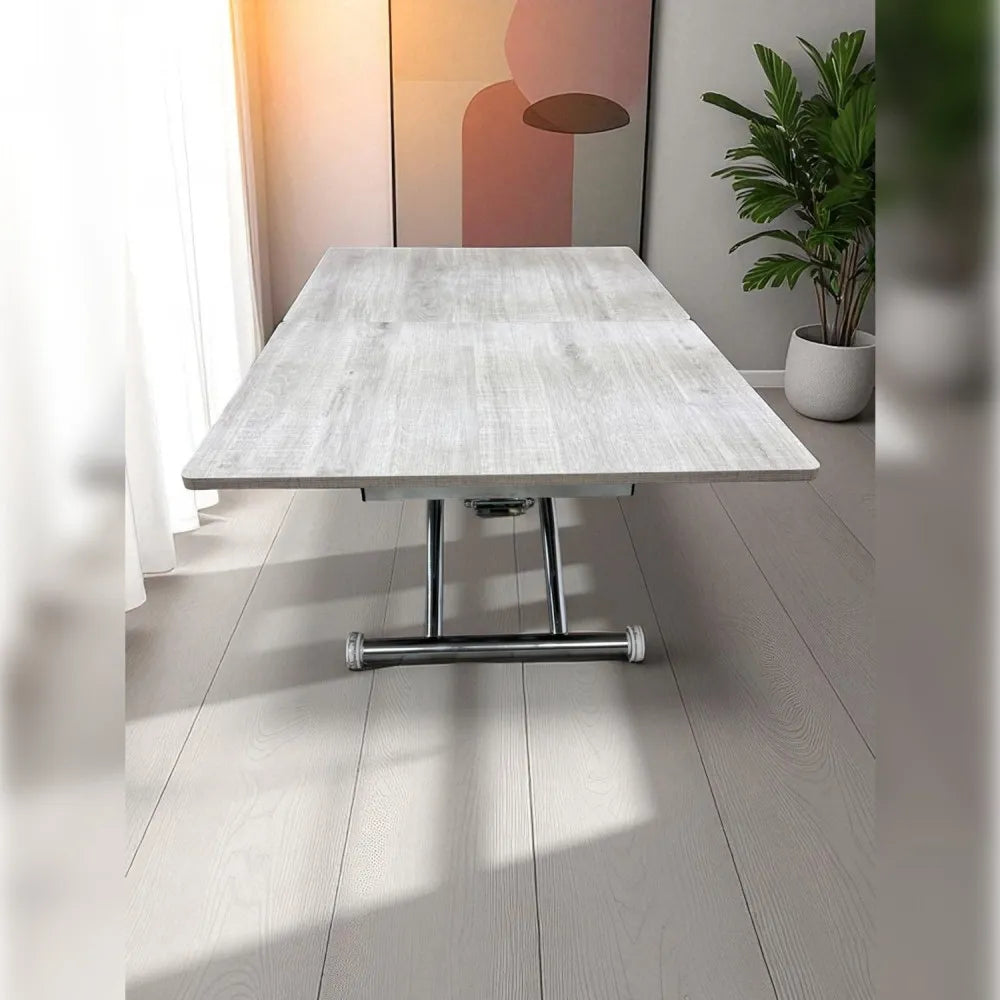 Ortadan Açılır Akıllı Masa Üst Mdf Lizbon Alt Ayak Krom Kaplama