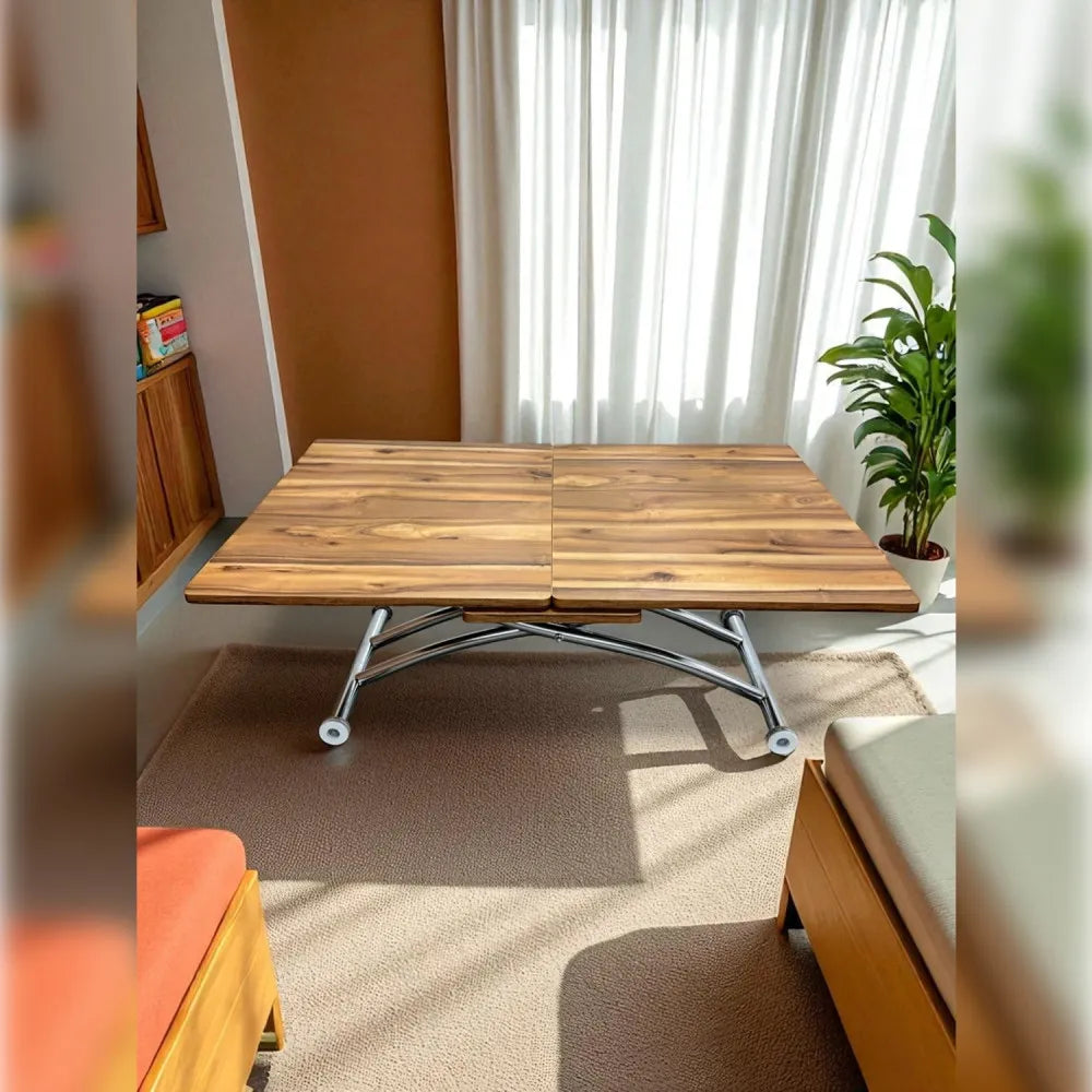 Ortadan Açılır Akıllı Masa Üst Mdf Urartu Alt Ayak Krom Kaplama