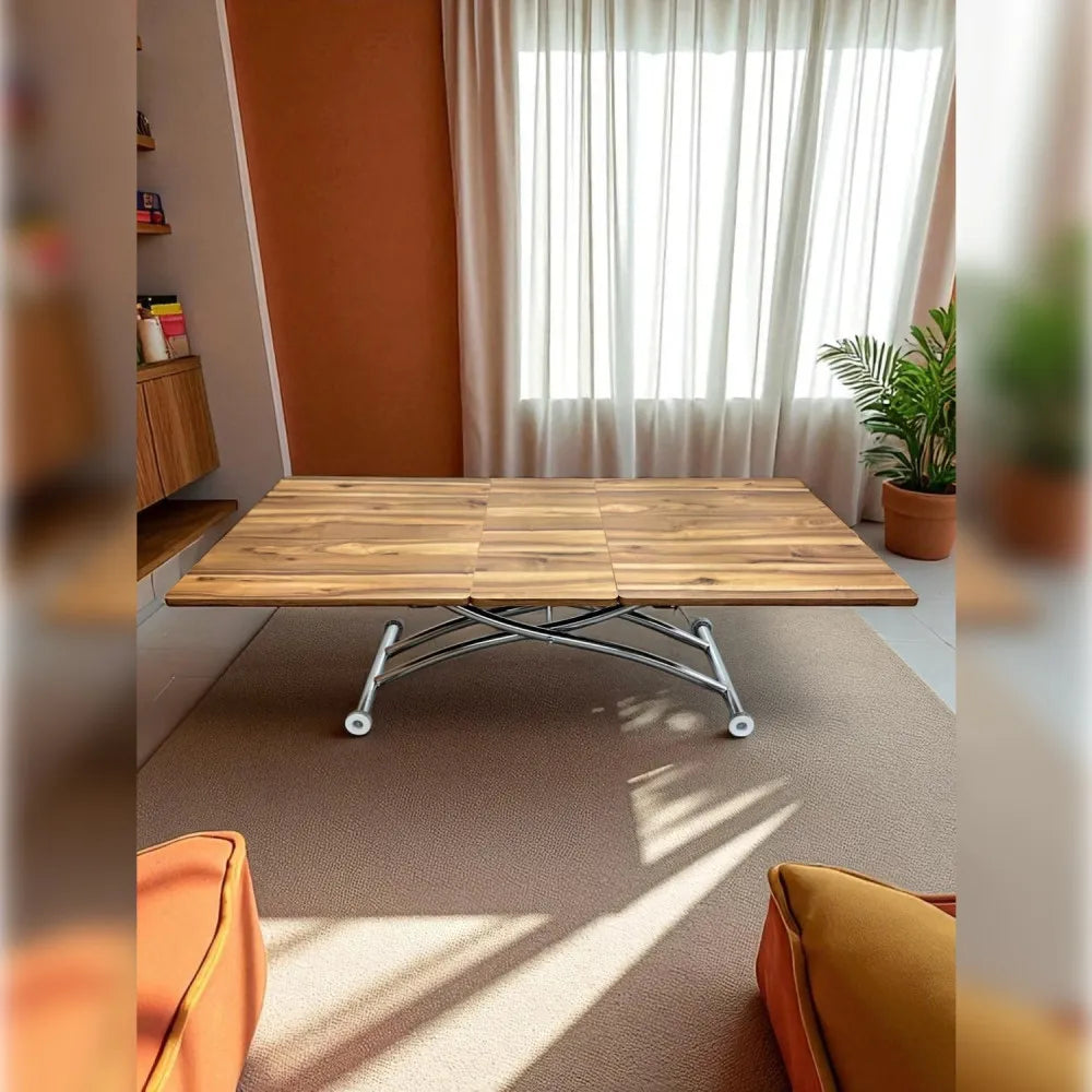 Ortadan Açılır Akıllı Masa Üst Mdf Urartu Alt Ayak Krom Kaplama