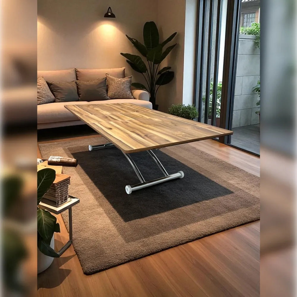 Ortadan Açılır Akıllı Masa Üst Mdf Urartu Alt Ayak Krom Kaplama