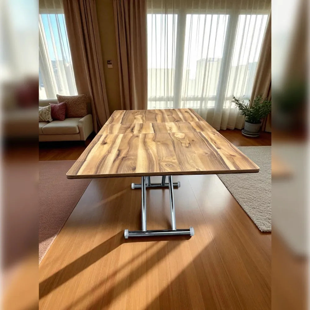 Ortadan Açılır Akıllı Masa Üst Mdf Urartu Alt Ayak Krom Kaplama