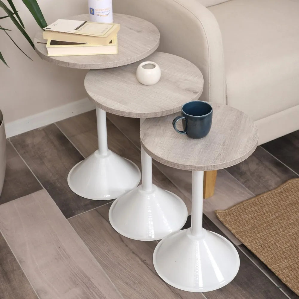 Tablon Zigon Sehpa Mdf Tabla Lizbon Alt Mekanizma Demir Beyaz Renk