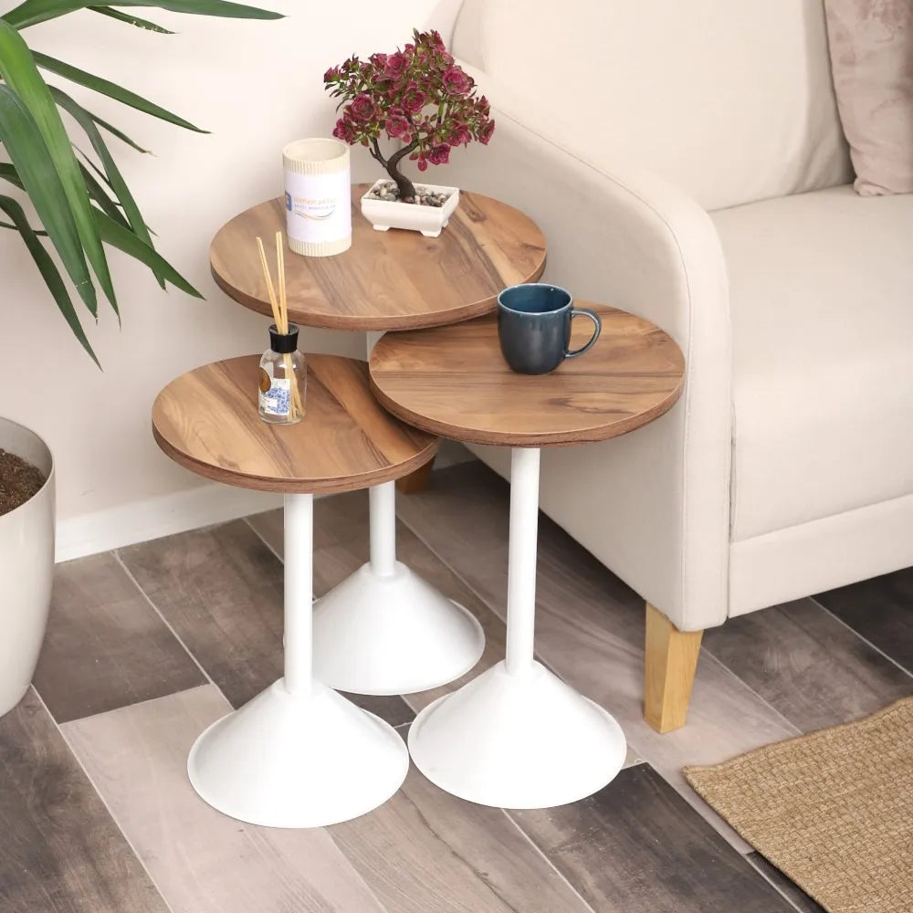 Tablon Zigon Sehpa Mdf Tabla Urartu Alt Mekanizma Demir Beyaz Renk