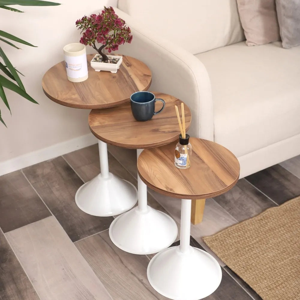 Tablon Zigon Sehpa Mdf Tabla Urartu Alt Mekanizma Demir Beyaz Renk