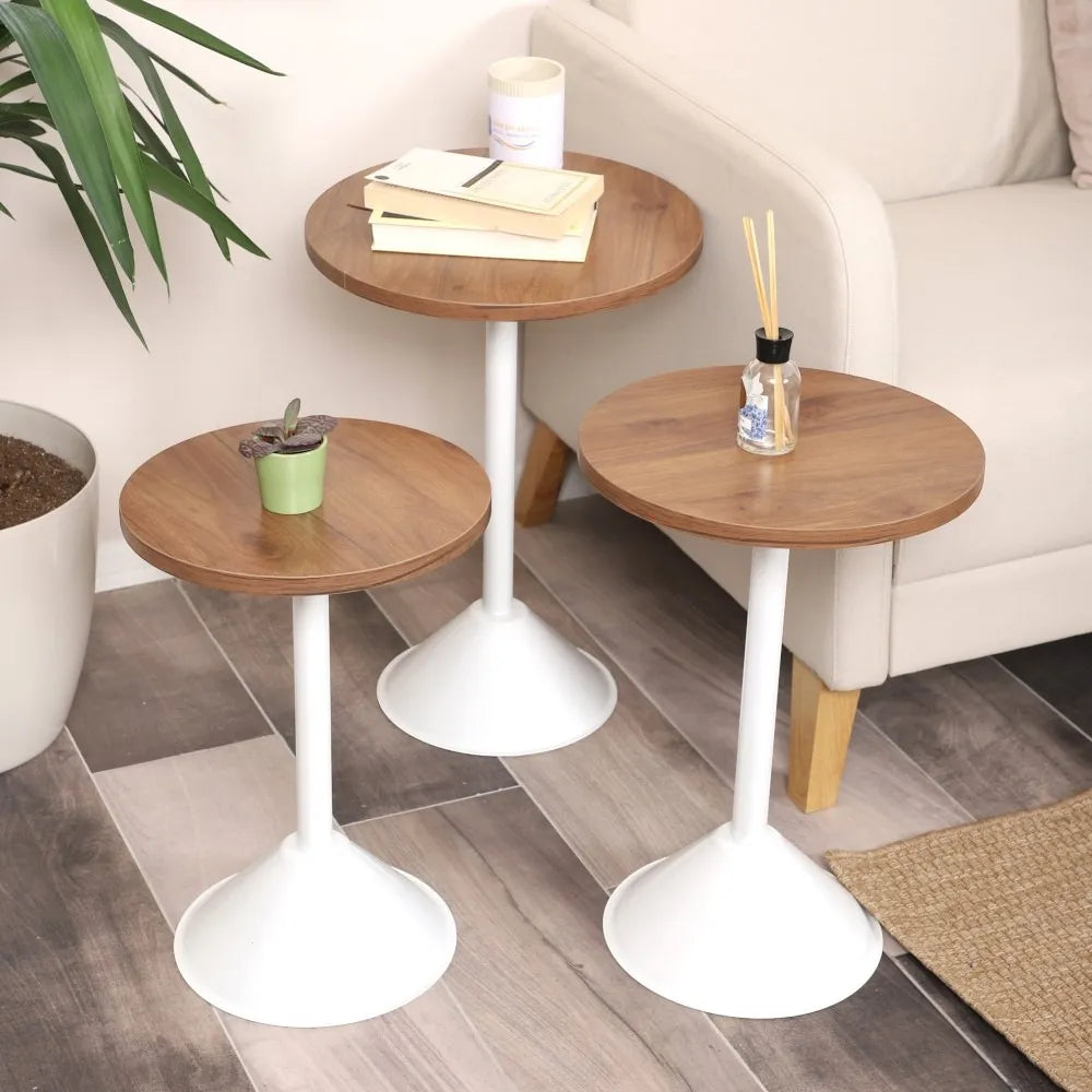 Tablon Zigon Sehpa Mdf Tabla Ceviz Alt Mekanizma Demir Beyaz Renk