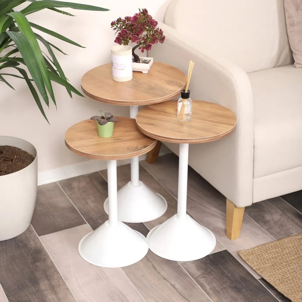 Tablon Zigon Sehpa Mdf Tabla Efesçam Alt Mekanizma Demir Beyaz Renk