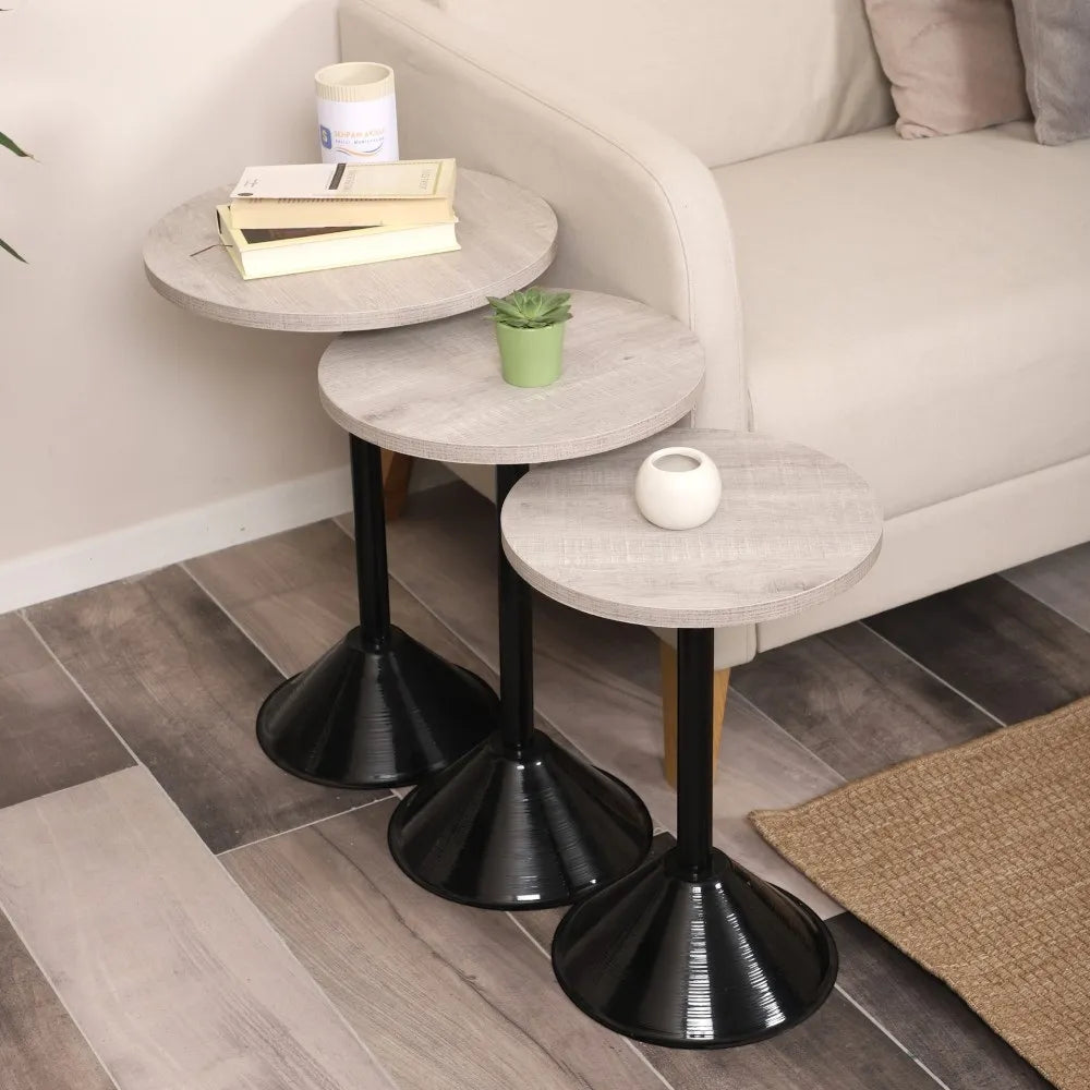 Tablon Zigon Sehpa Mdf Tabla Lizbon Alt Mekanizma Demir Siyah Renk