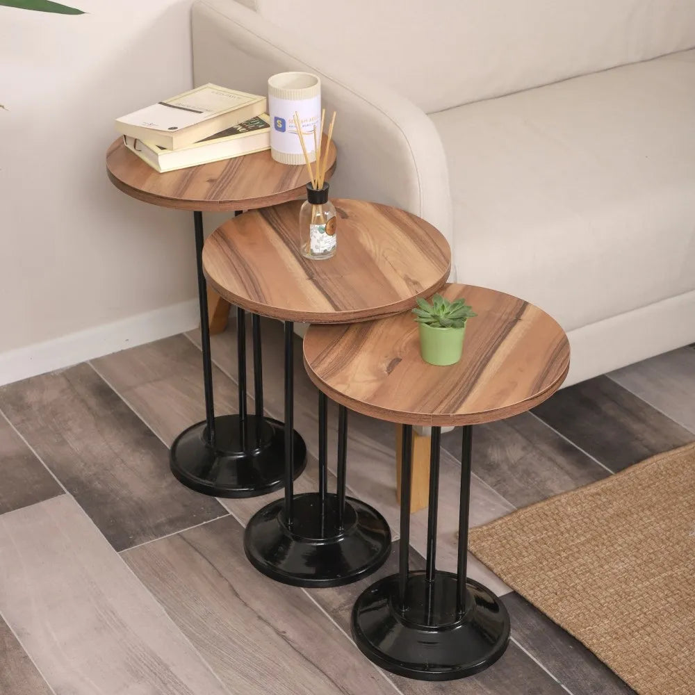 Marbella Zigon Sehpa Mdf Tabla Alt Mekanizma Demir Siyah Renk