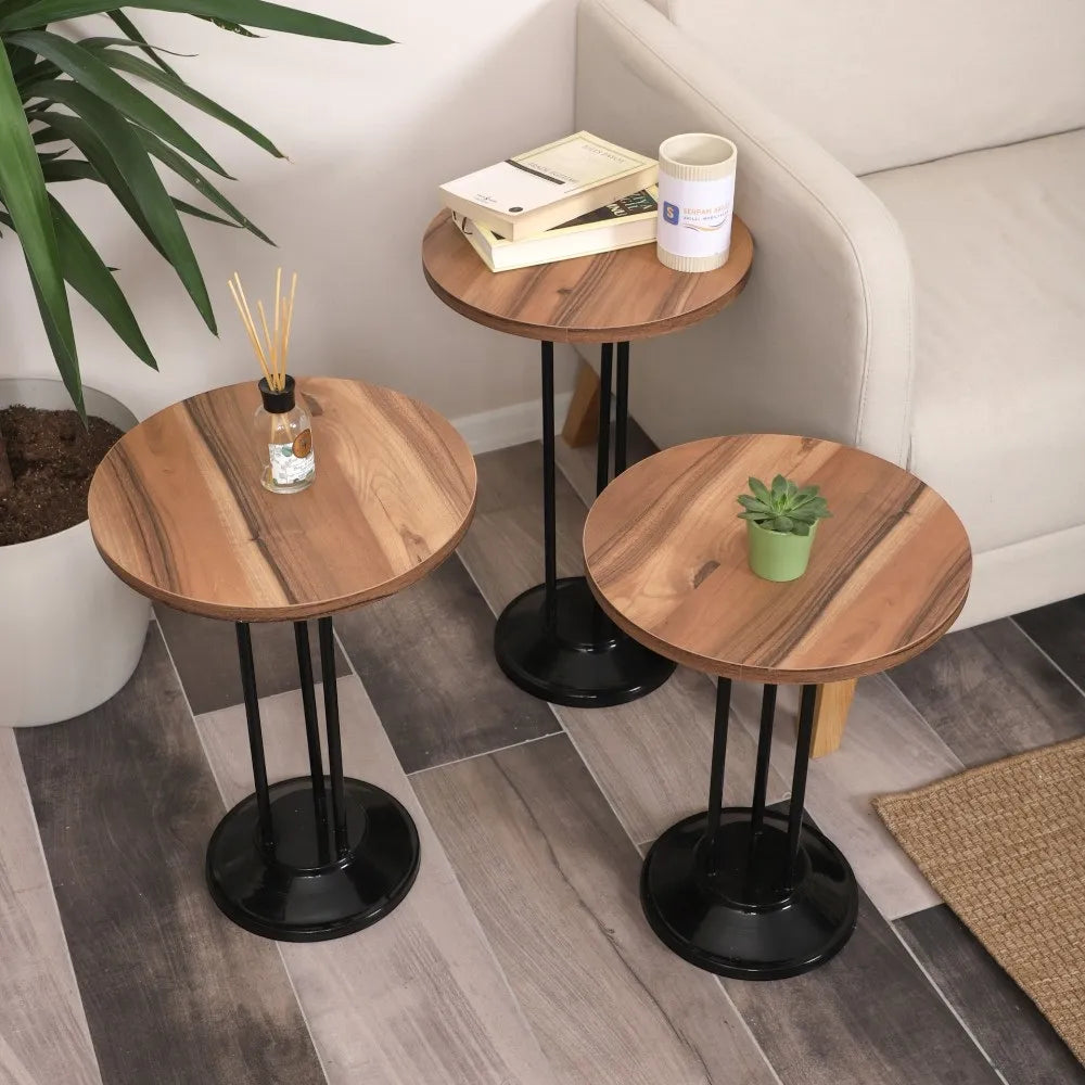 Marbella Zigon Sehpa Mdf Tabla Alt Mekanizma Demir Siyah Renk