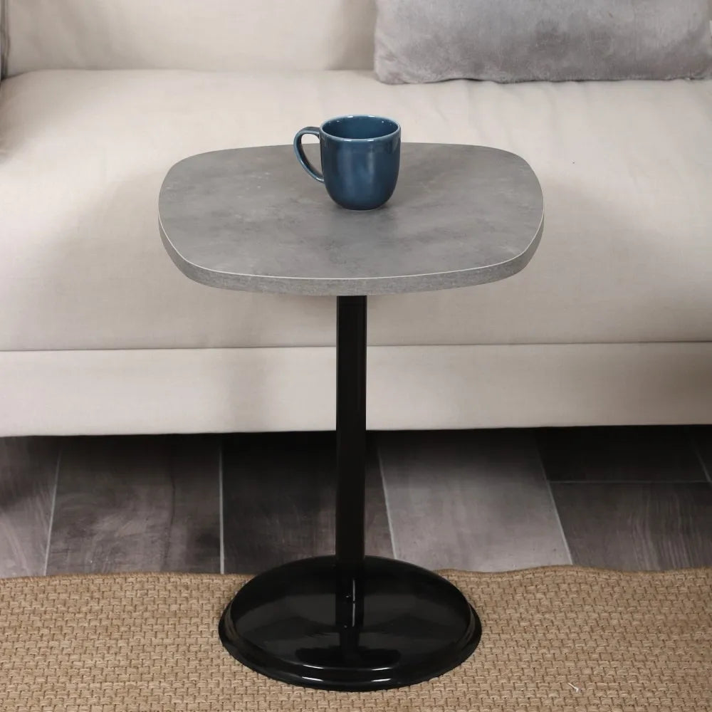 SilvaVera Zigon Sehpa Mdf Tabla Retro Gümüş Alt Mekanizma Demir Siyah Renk