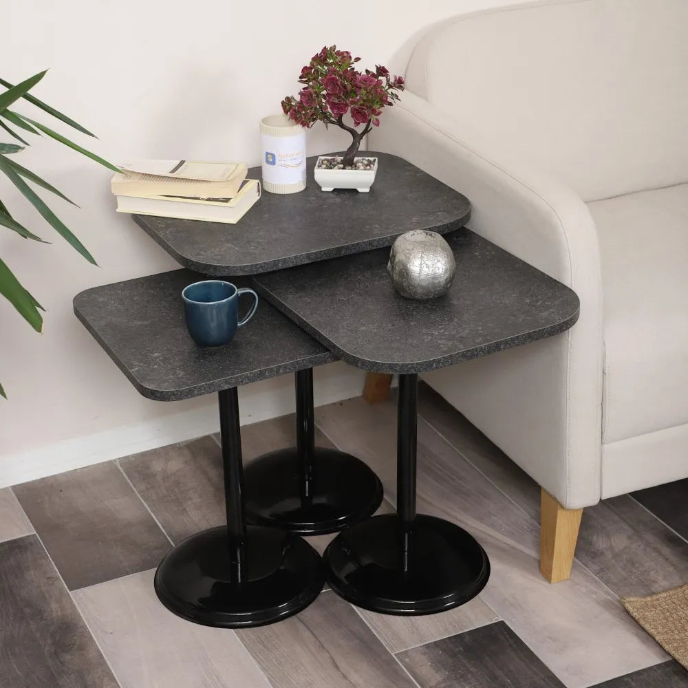 Vertino Zigon Sehpa Mdf Tabla Frezeli Antrasit Alt Mekanizma Demir Siyah Renk