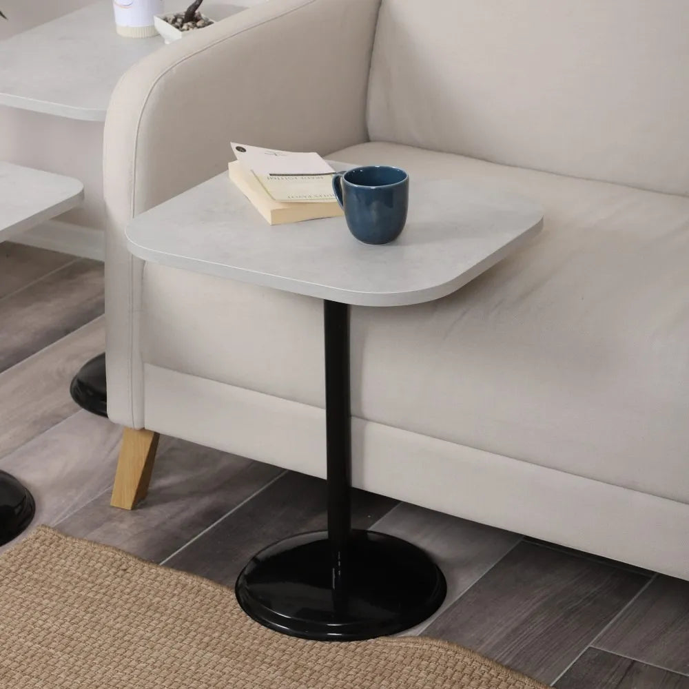 Vertino Zigon Sehpa Mdf Tabla Retro Taş Alt Mekanizma Demir Siyah Renk