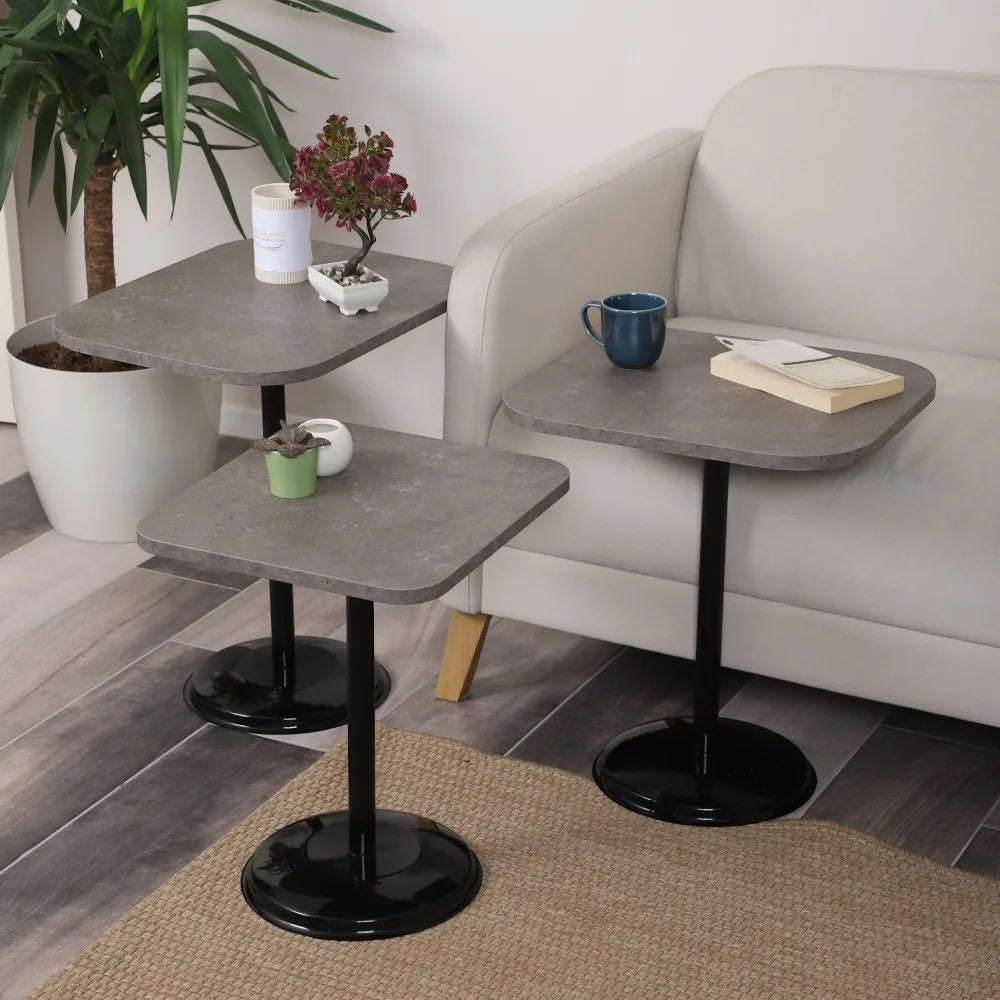 Vertino Zigon Sehpa Mdf Tabla Frezeli Latte Alt Mekanizma Demir Siyah Renk