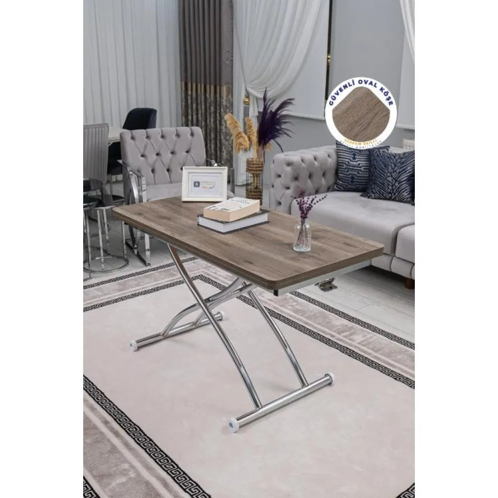 Juppo Üst Tabla Mdf Hattuşa Oval Köşe Alt Ayak Yuvarlak Krom Kaplama Dışa Kıvrım