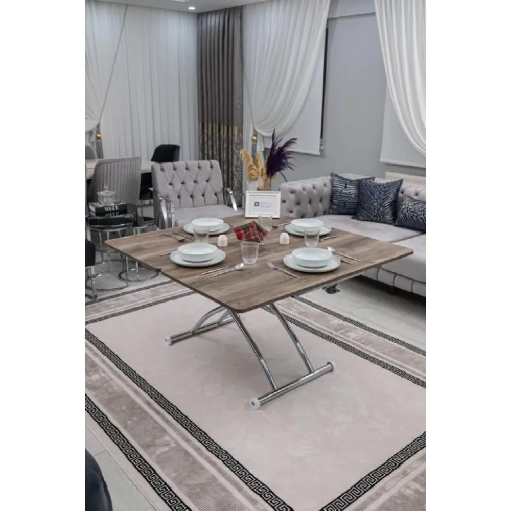 Juppo Üst Tabla Mdf Hattuşa Oval Köşe Alt Ayak Yuvarlak Krom Kaplama Dışa Kıvrım