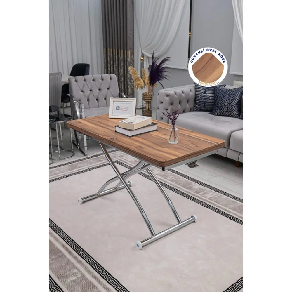 Juppo Üst Tabla Mdf Urartu Oval Köşe Alt Ayak Yuvarlak Krom Kaplama Dışa Kıvrım