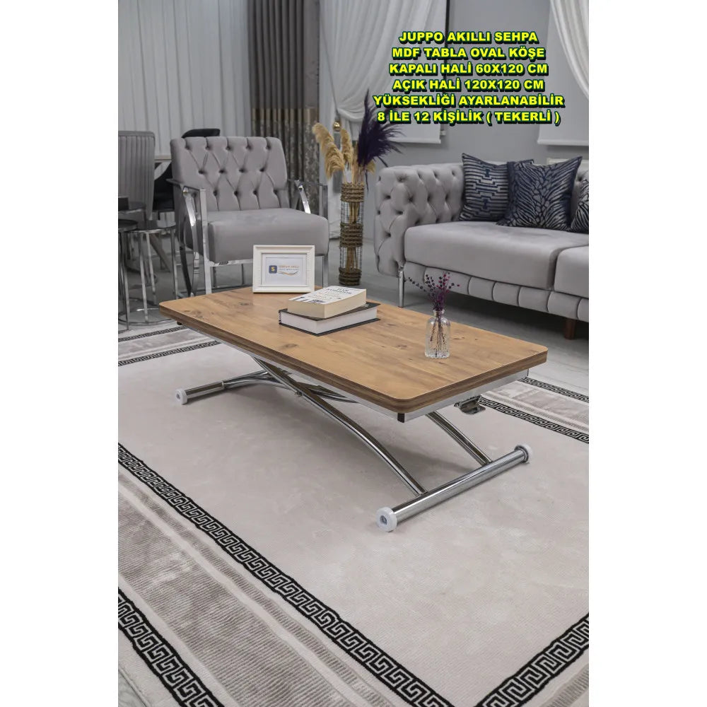 Juppo Üst Tabla Mdf EfesÇam Oval Köşe Alt Ayak Yuvarlak Krom Kaplama Dışa Kıvrım