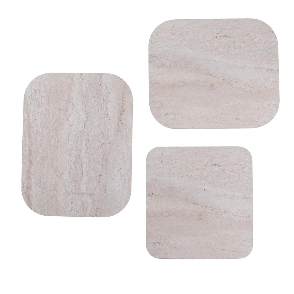 Vertino Zigon Sehpa Mdf Tabla Traverten Alt Mekanizma Demir Beyaz Renk