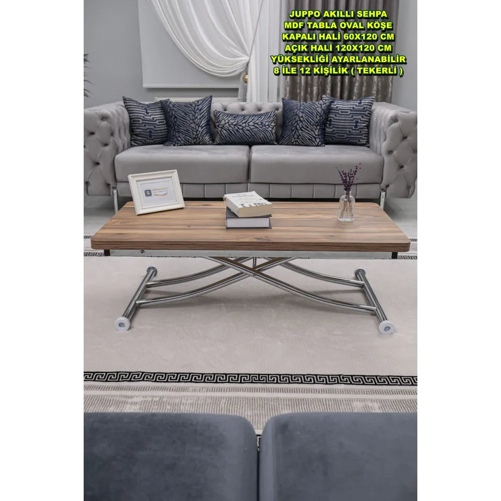 Juppo Üst Tabla Mdf Urartu Oval Köşe Alt Ayak Yuvarlak Krom Kaplama İçe Kıvrım