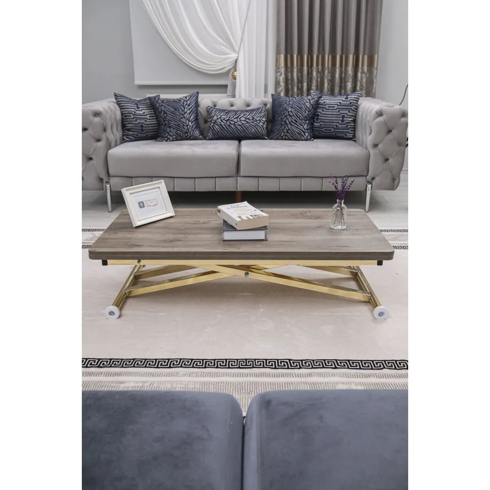 Home Üst Tabla Mdf Hattuşa Oval Köşe Alt Ayak Gold Kaplama