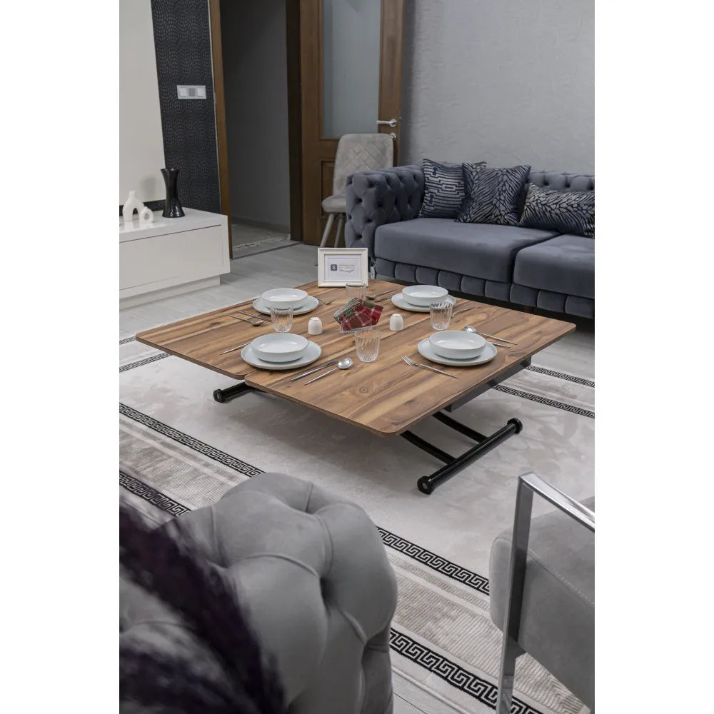 Juppo Üst Tabla Mdf Urartu Oval Köşe lt Ayak Yuvarlak Siyah İçe Kıvrım