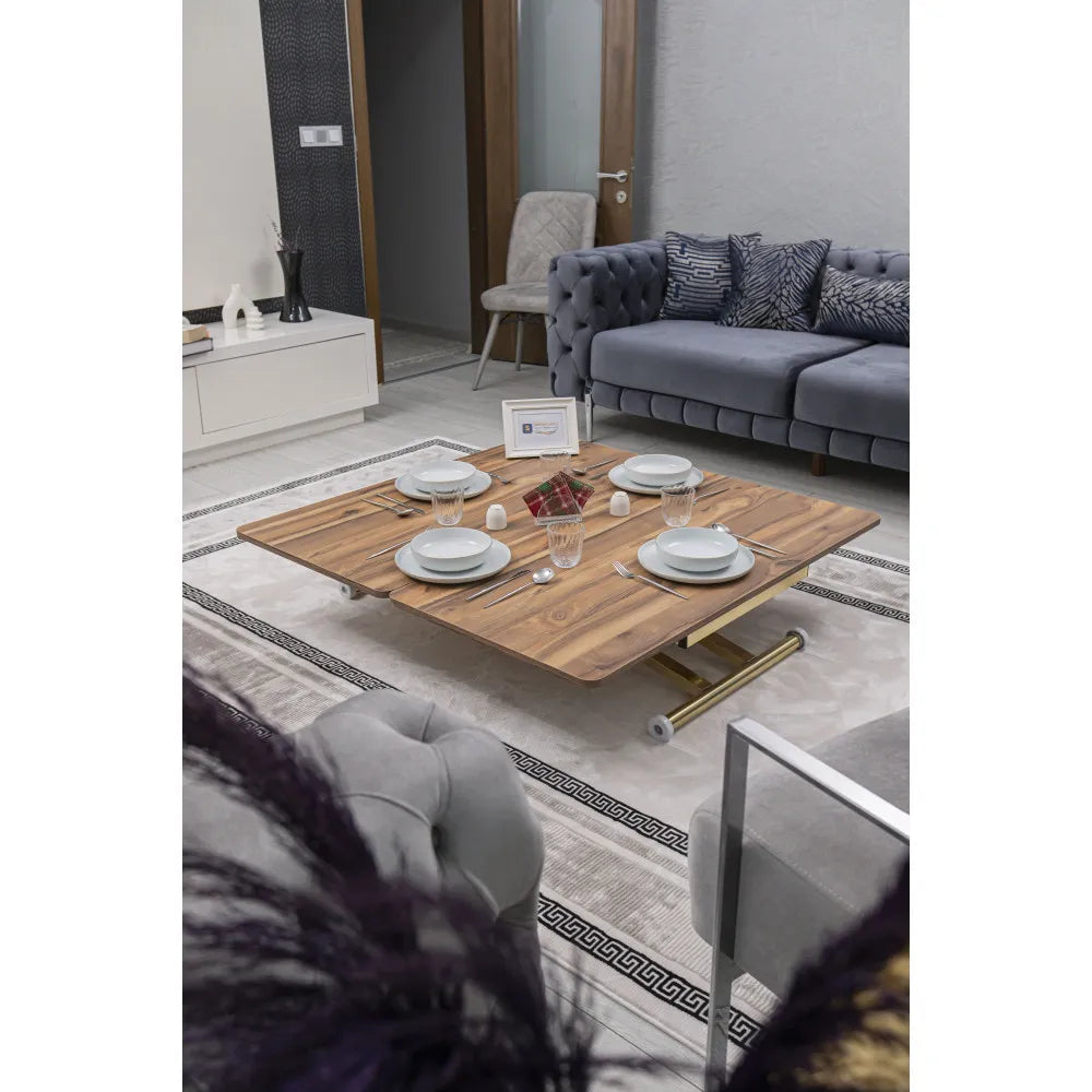 Home Üst Tabla Mdf Urartu Oval Köşe Alt Ayak Gold Kaplama