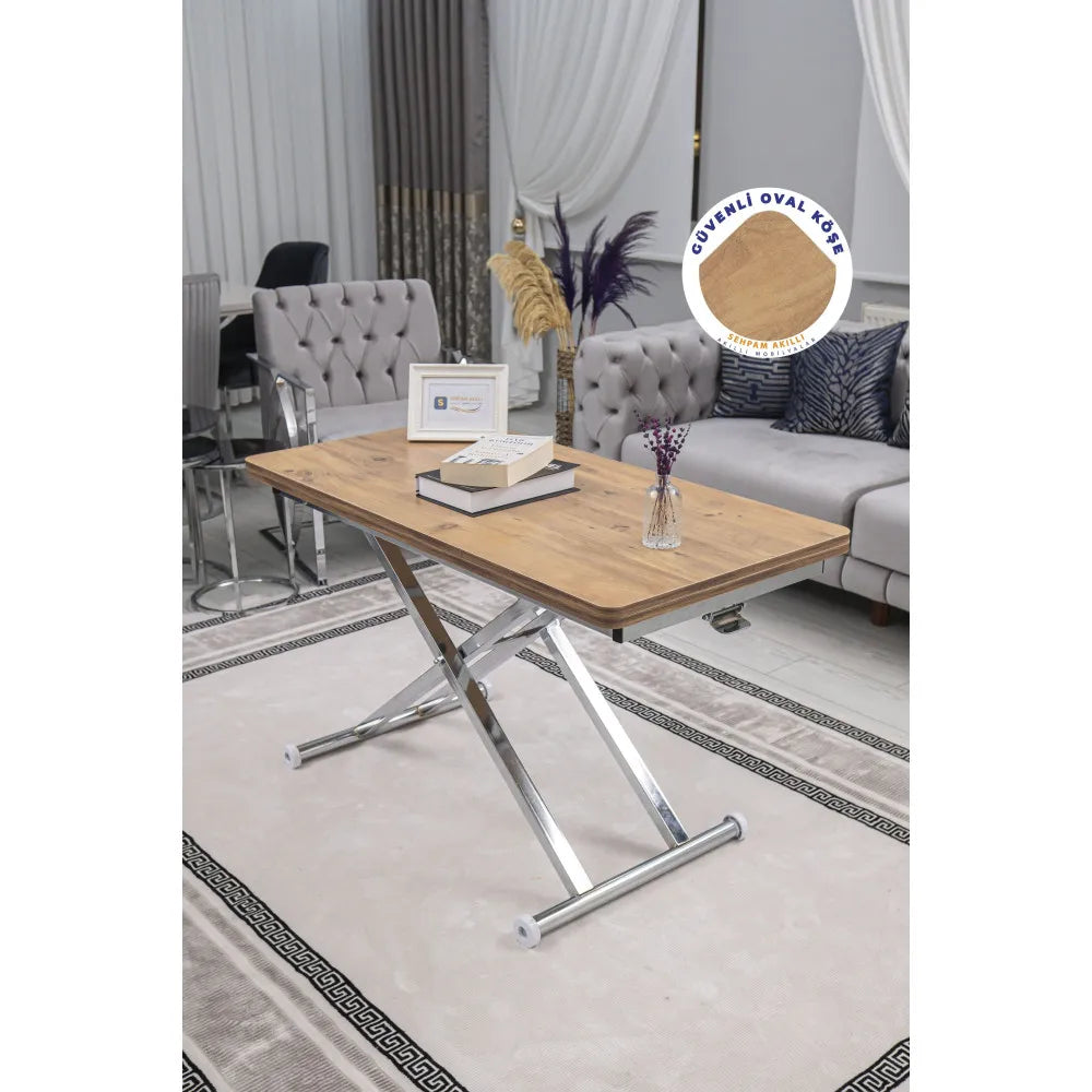 Home Üst Tabla Mdf EfesÇam Oval Köşe Alt Ayak Krom Kaplama