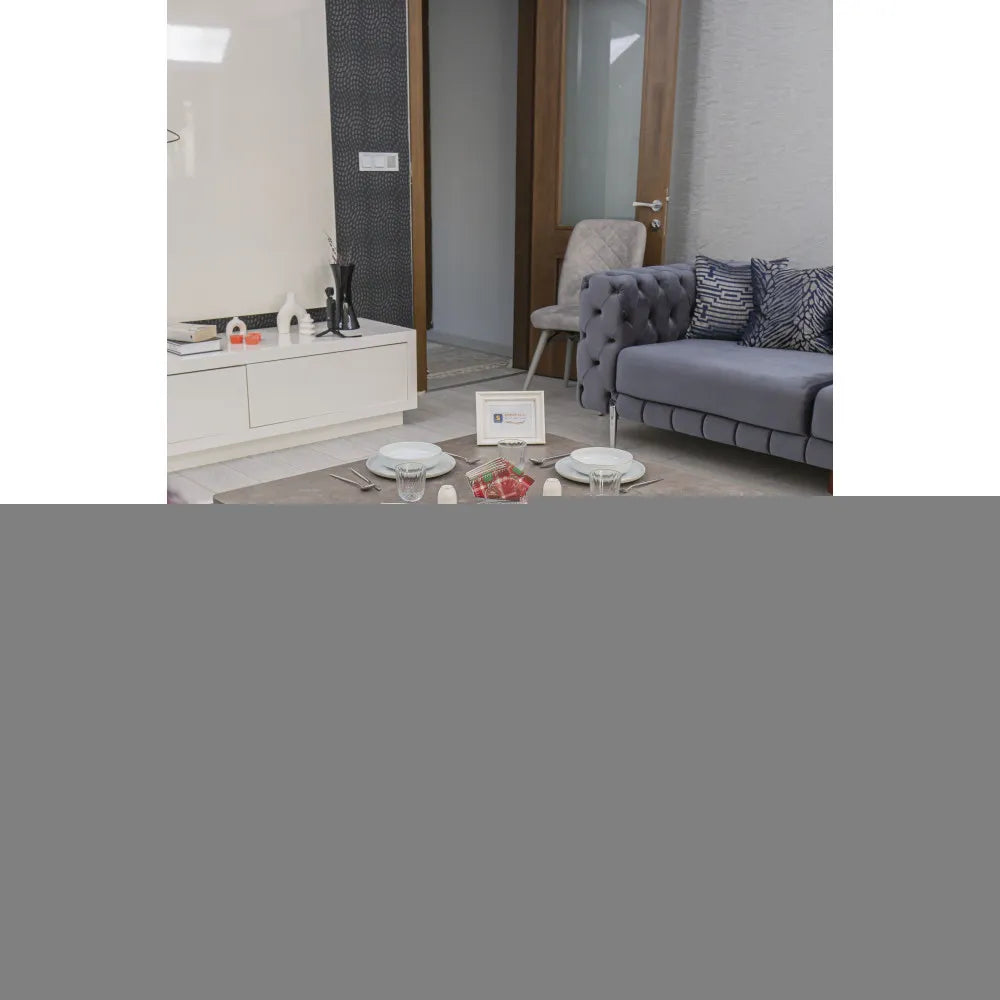 Home Üst Tabla Mdf Frezeli Latte  Oval Köşe Alt Ayak Krom Kaplama