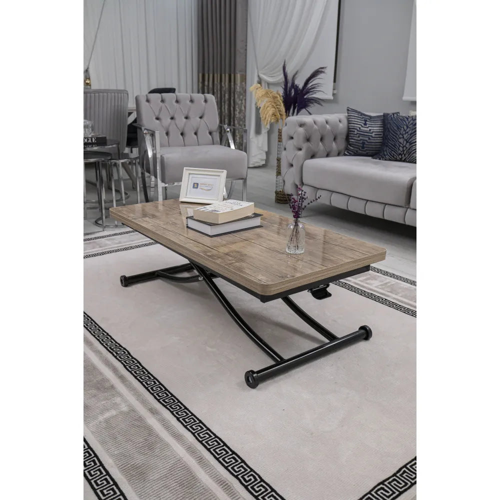 Juppo Üst Tabla Mdf Antiklayt Oval Köşe Alt Ayak Yuvarlak Siyah İçe Kıvrım