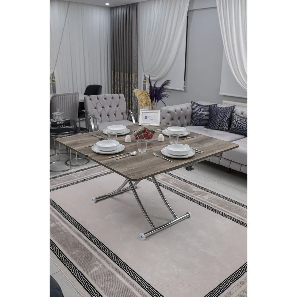 Juppo Üst Tabla Mdf Hattuşa Oval Köşe Alt Ayak Yuvarlak Krom Kaplama İçe Kıvrım