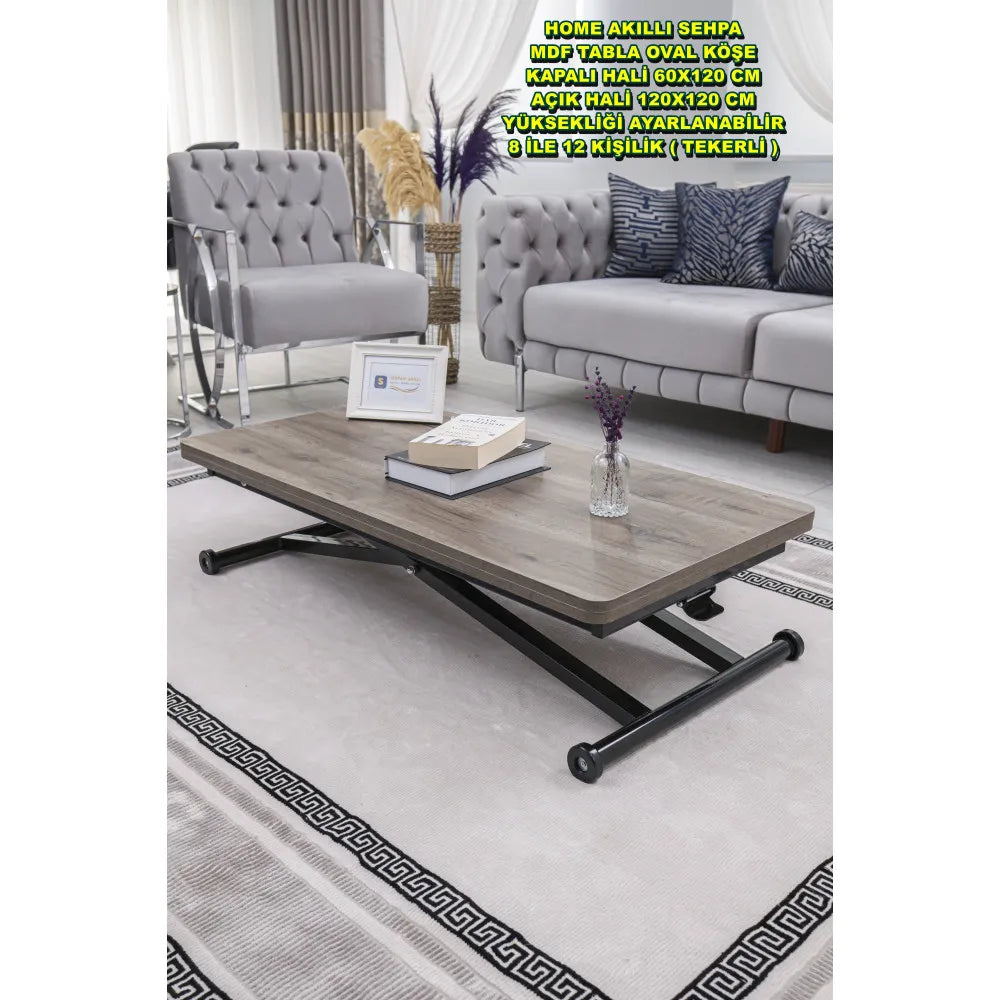 Home Üst Tabla Mdf Hattuşa Oval Köşe Alt Ayak Siyah Renk